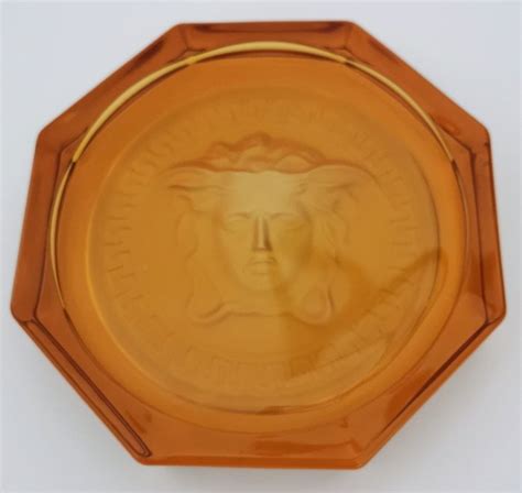 versace glass coaster orange